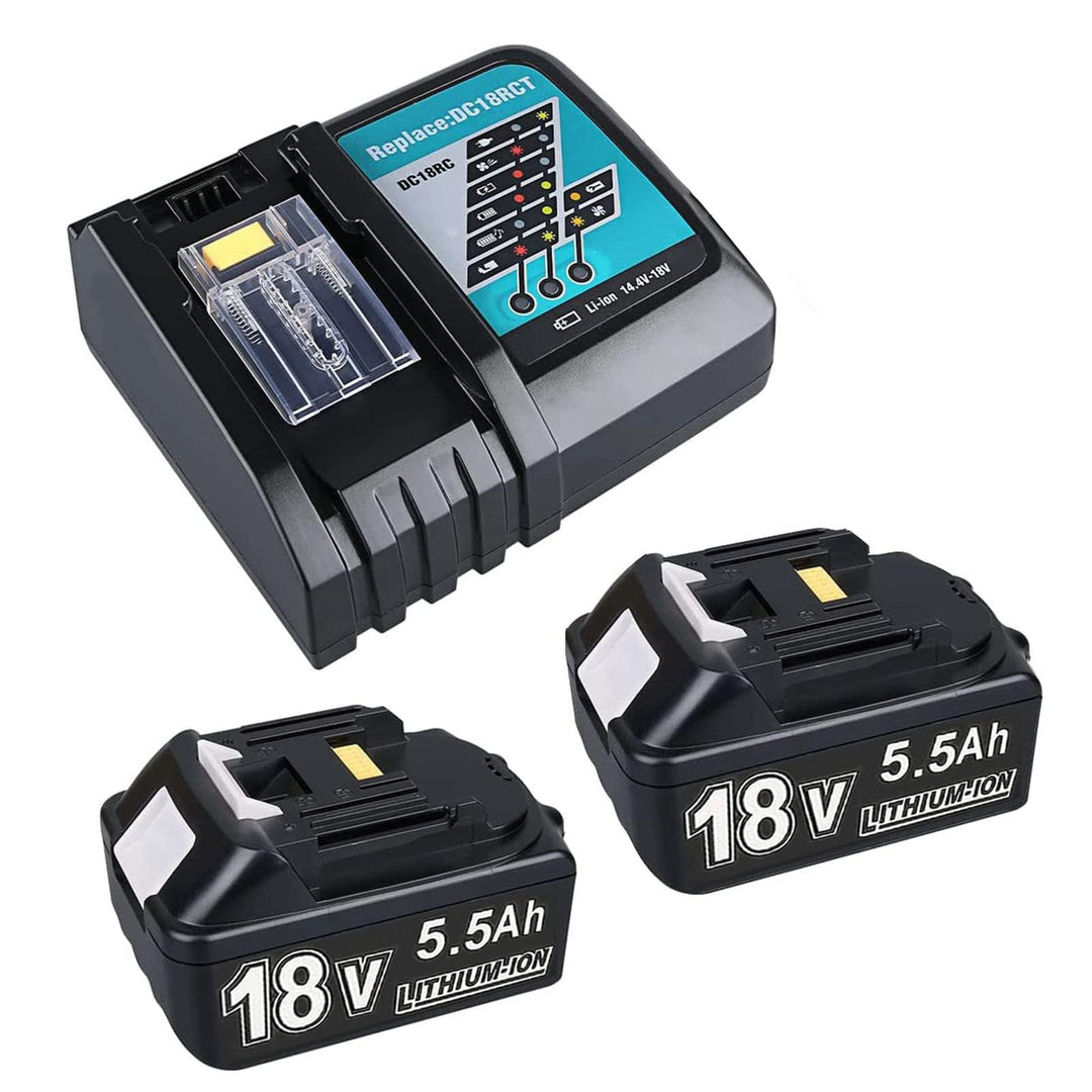 Replacement Battery for Makita Battery 18 V 2 x 18 V 5500 mAh Replacement Battery for Makita 18 V Ba