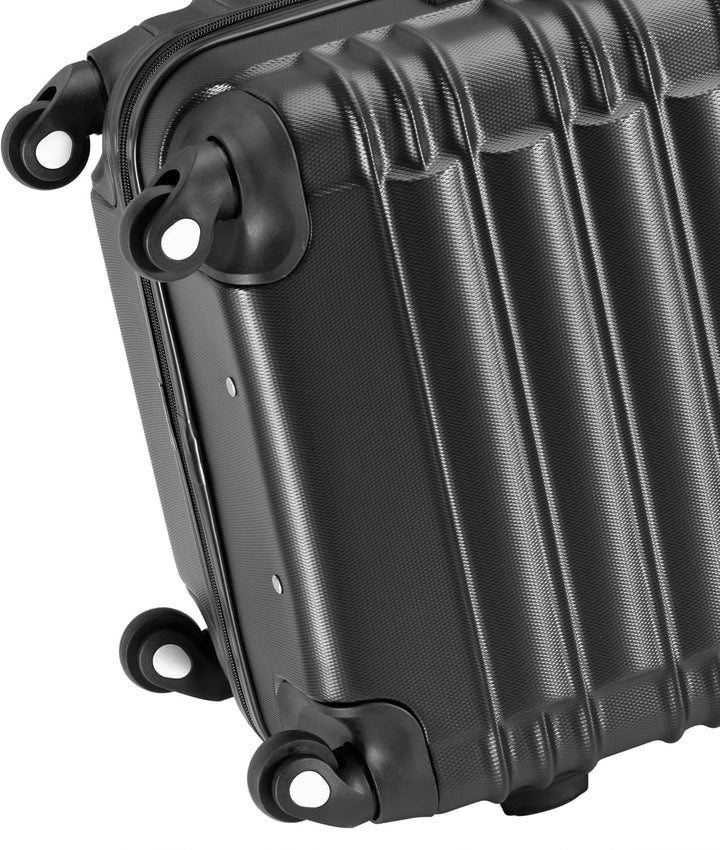 Zelsius Koffer Set 4 Stück, Schwarz | ABS Hartschalenkoffer mit Zahlenschloss, 4 Rollen und Innen Tr