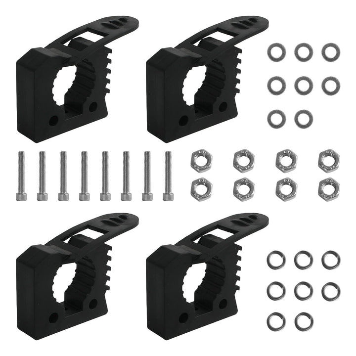 4 Stücke Schnellmontage-Rohrschellenset, 28-38 mm Verstellbare Montagehalterung, Standard-Gummirohrs
