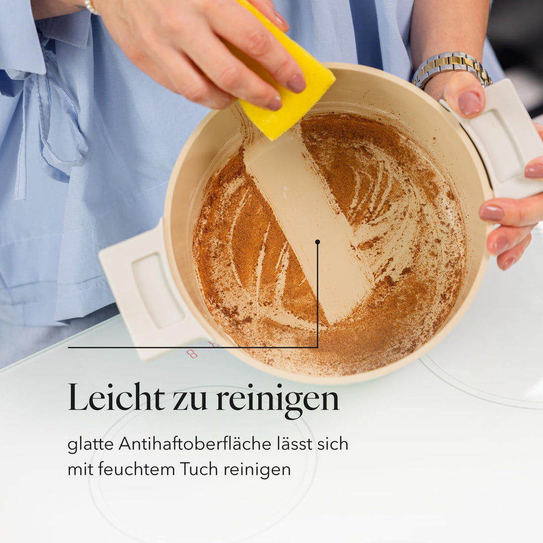 FLORINA Nube Aluminium-Topf | 20 cm | 2,8 l | Induktionsgeeignet | Kratzfeste Keramikbeschichtung |