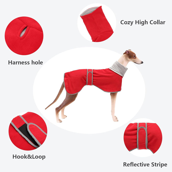 Morezi Winter Hundemantel mit reflektierender Leiste, weiches Polyester-Fleece, verstellbares Band,