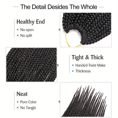 7 Packungen gehäkelte Braids Strähnen Echthaar Haarverlängerung für afrikanische Zöpfe Schwarze Perü