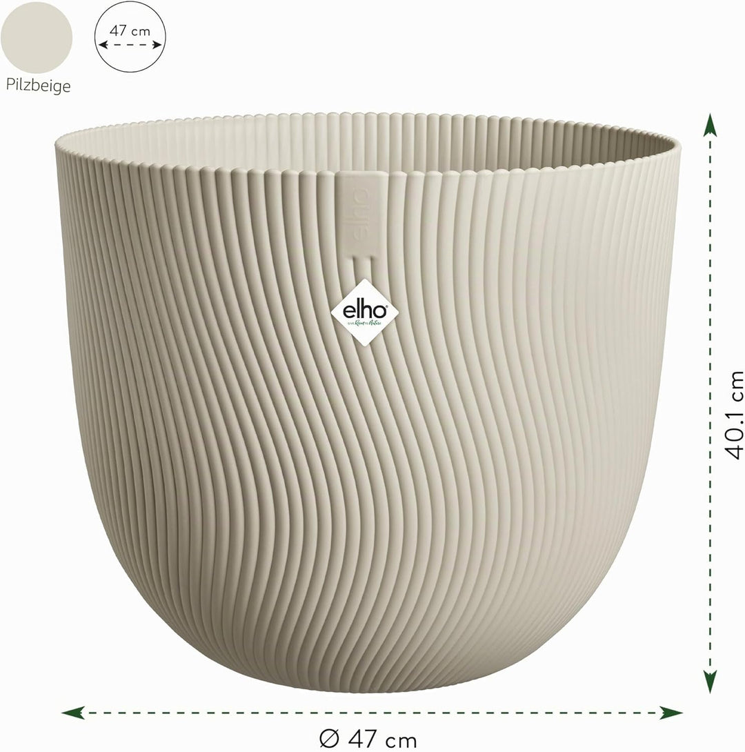 elho Sereh Rund 47 - Blumentopf für Innen und Aussen - 100% recyceltes Plastik - Ø 47.0 x H 40.1 cm
