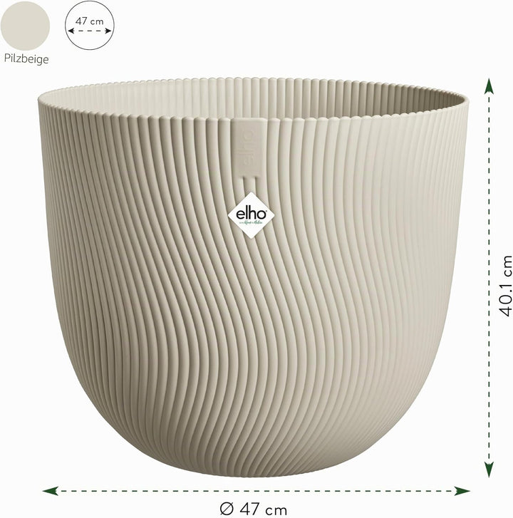 elho Sereh Rund 47 - Blumentopf für Innen und Aussen - 100% recyceltes Plastik - Ø 47.0 x H 40.1 cm