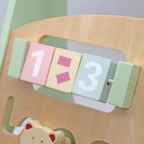 Rijoka Lauflernwagen aus Holz – Laufwagen für Babys - 38x32x46cm - Grün, grün