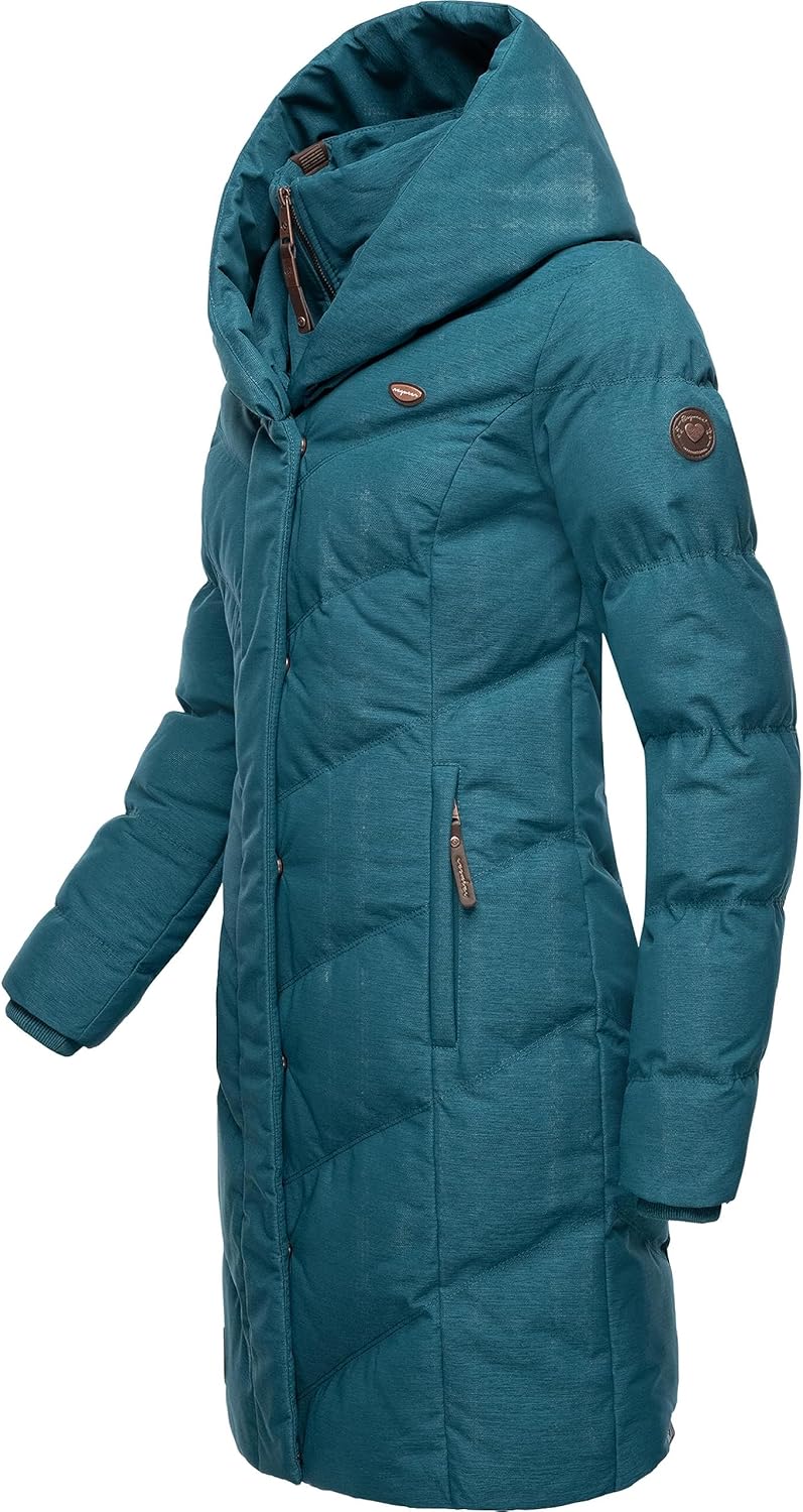 Ragwear Damen warmer Wintermantel Steppmantel wasserdicht mit Kapuze Natalka Melange XS-6XL XS Deep
