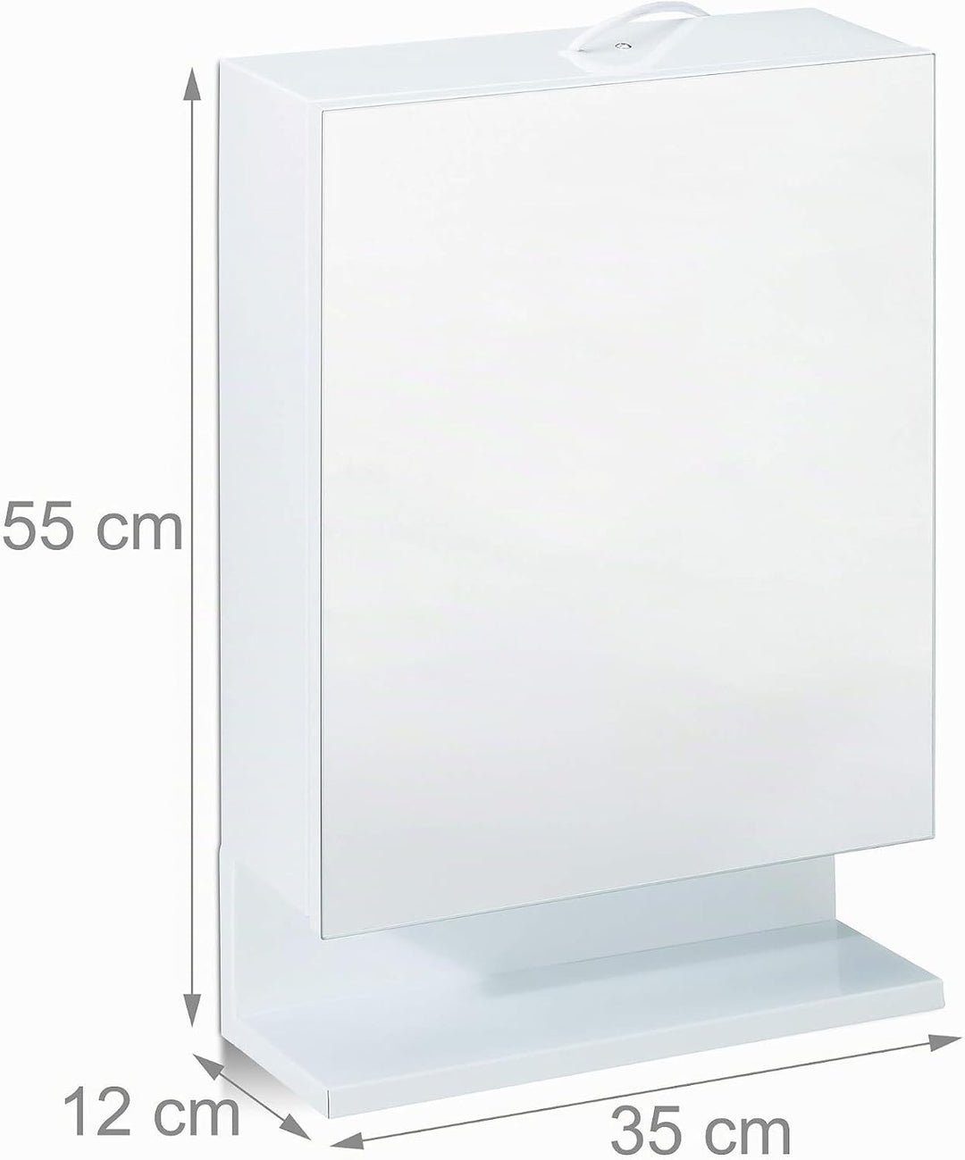 Relaxdays, 1-türig, weiss Badspiegelschrank, Steckdose, Badezimmerschrank, Wandschrank, H x B x T: 5