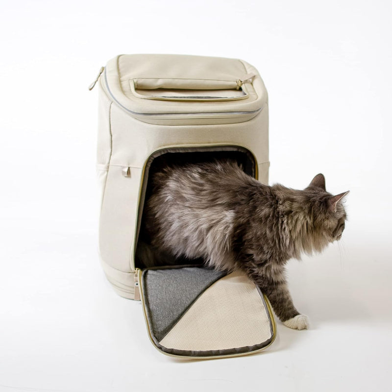 LucyBalu® HOP-ON Premium Katzenrucksack mit Fenster | Katzentransporttasche | Katzenbox | Katzen Tra