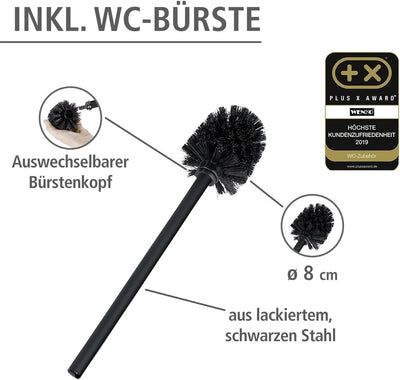 WENKO Stand WC-Garnitur Rivalta, mit integriertem Toilettenpapierhalter und WC-Bürstenhalter, lackie