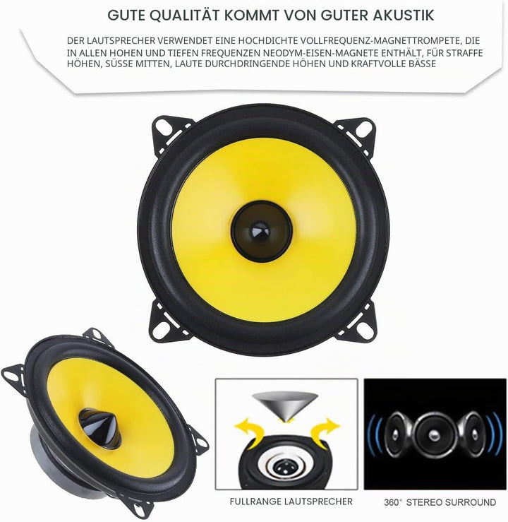 2 x 10 cm 60 W 2-Wege-Frequenz-Frequenz-Auto-Audio-Stereo-Lautsprecher Auto-Lautsprecher Autolautspr