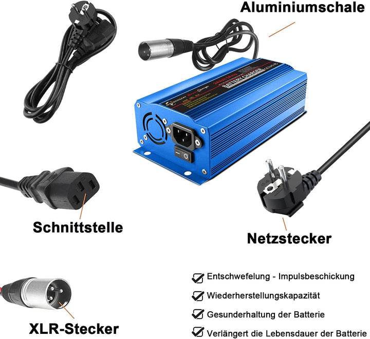 24V 5Amp Smart Automatic Battery Charger,24V Batterieladegerät Automotive Mit XLR-Anschluss für Roll