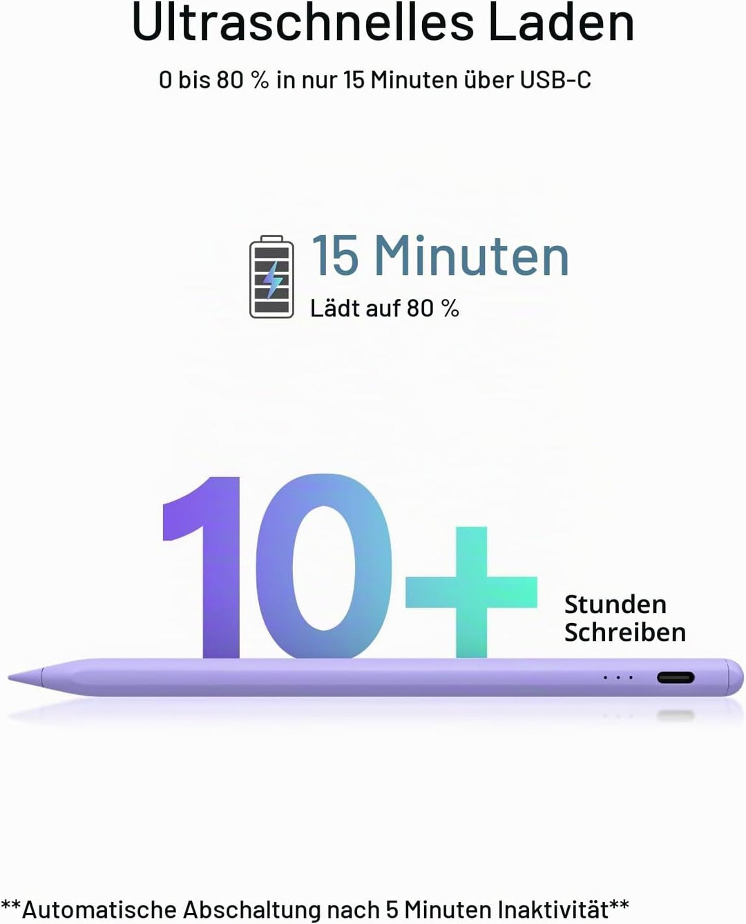 KEEPRO Stift für ipad 2018-2025, Schnellladefunktion Palm-Ablehnung Pencil für iPad A16/11/10/9/8/7/