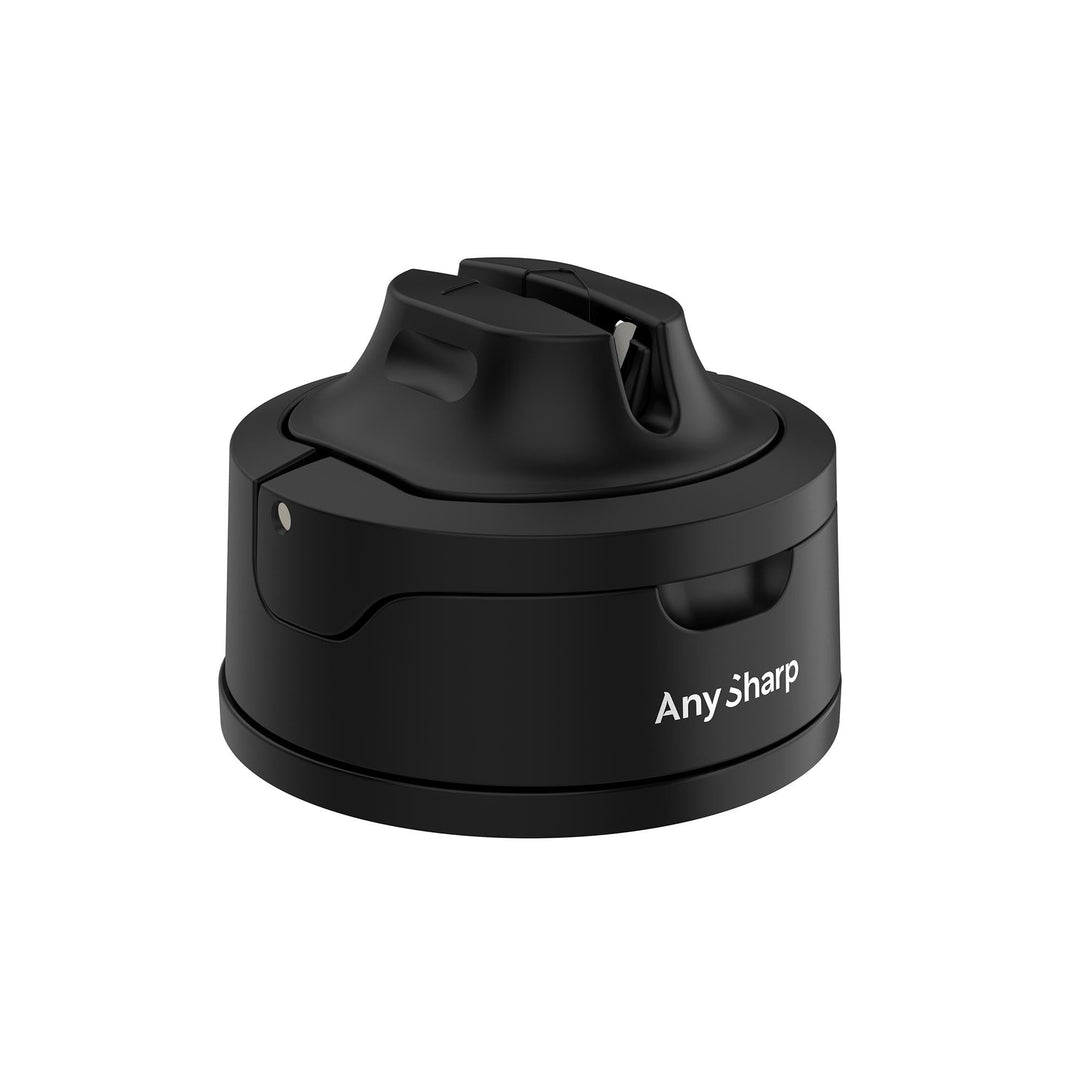 AnySharp Evo Messerschärfer, Freihändige Sicherheit, PowerGrip Saugnapf, Sicheres Schärfen aller Küc