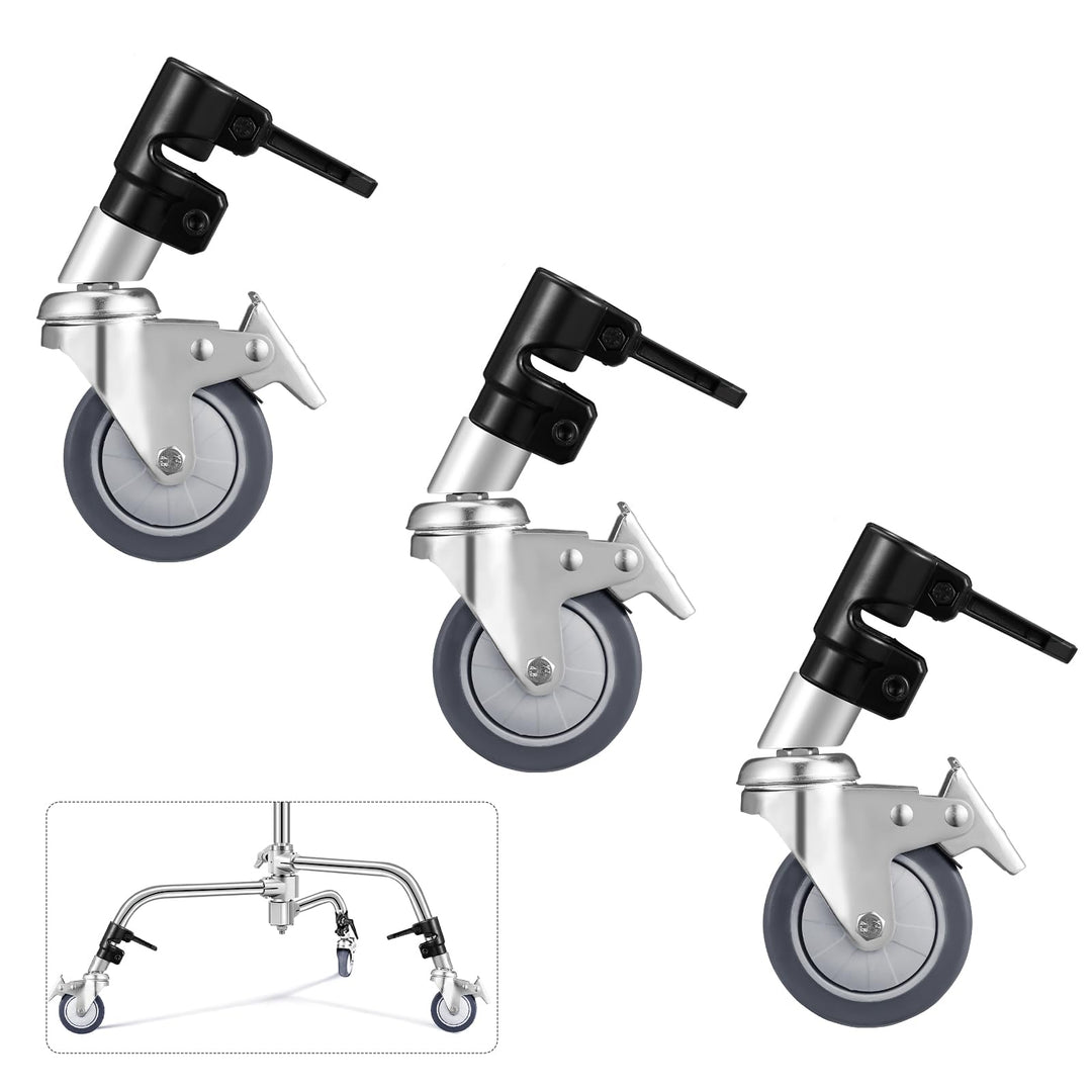 Soonpho 3 Stück C Stand Rollen Stativrollen für Stativ Wheels Stativ Wheels C Ständer Professional L