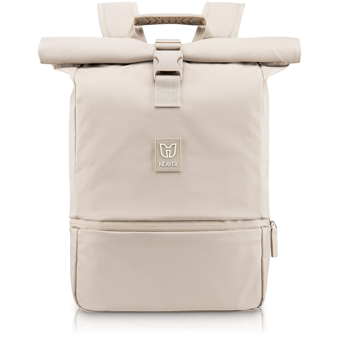 HEAVER® Rolltop Rucksack Damen & Herren, Rucksack mit Laptopfach, Uni Rucksack Damen, Rollrucksack D
