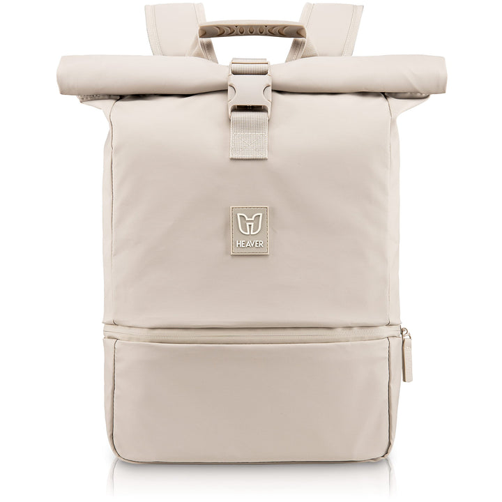 HEAVER® Rolltop Rucksack Damen & Herren, Rucksack mit Laptopfach, Uni Rucksack Damen, Rollrucksack D
