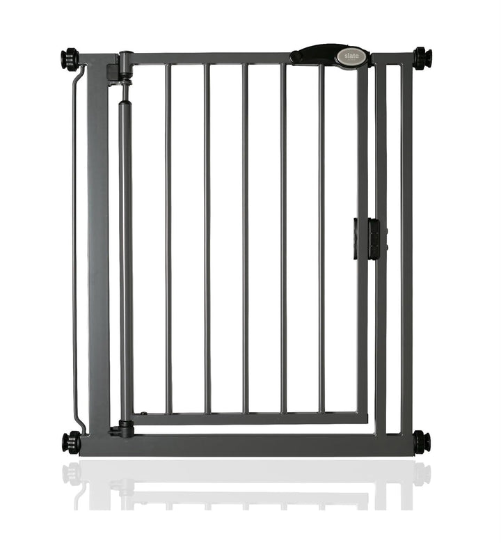 Safetots Druckmontage Selbstschliessendes Treppengitter, Schmal, 68.5cm - 75cm, Schiefergrau, Automa