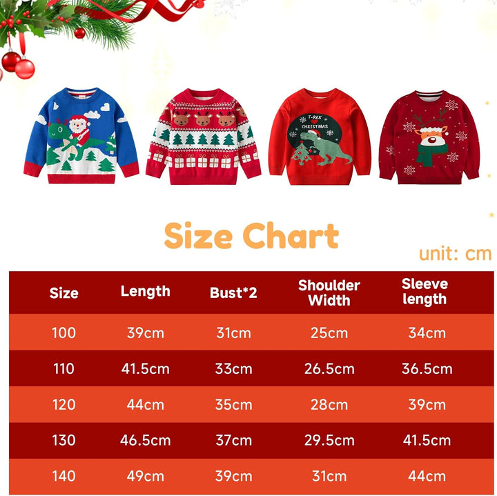 Minizone Baby Winter Strickpullover Weihnachten Langarm Sweatshirts Warme Kleidung 1-6 Jahre 1-2 Jah