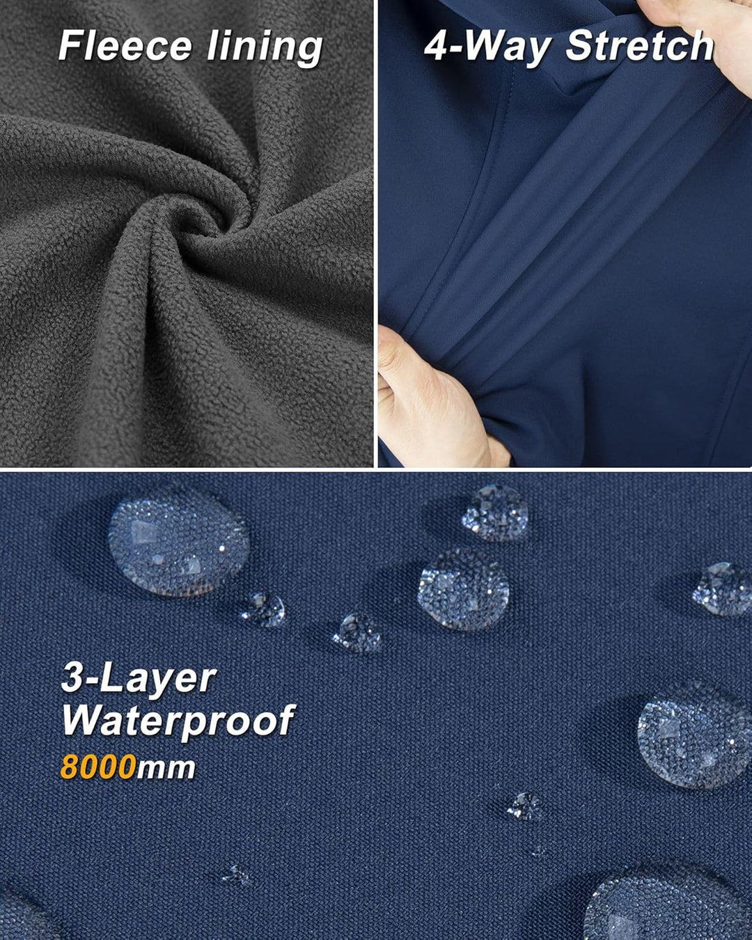 33,000ft Damen Softshell Westen mit Abnehmbare Kapuze Fleece Gefütterte Ärmellose Jacke Wasserdichte