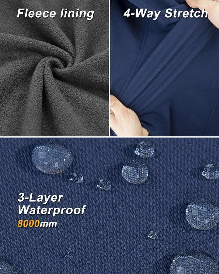 33,000ft Damen Softshell Westen mit Abnehmbare Kapuze Fleece Gefütterte Ärmellose Jacke Wasserdichte