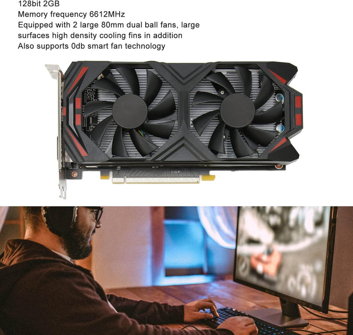 GTX 950 2 GB Gddr5-Grafikkarte 128-Bit-Grafikkarten für PC-Spiele, Unterstützt 4k-Auflösungsausgabe,