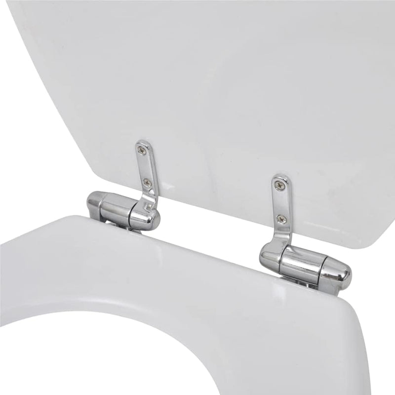 HOMIUSE Toilettensitz MDF Deckel mit Absenkautomatik Weiss Toilettendeckel Wc Sitz mit Absenkautomat