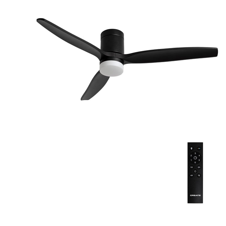 CREATE / WINDCALM L/Deckenventilator ABS mit Beleuchtung Schwarz mit Fernbedienung / 40W, Timer, Ø15