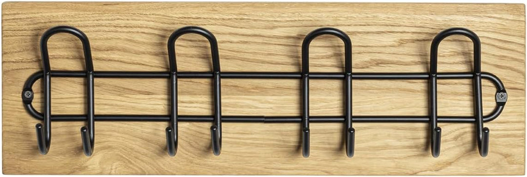 HAKU Möbel Wandgarderobe, Massivholz, eiche geölt-schwarz, B 60 x T 10 x H 20 cm