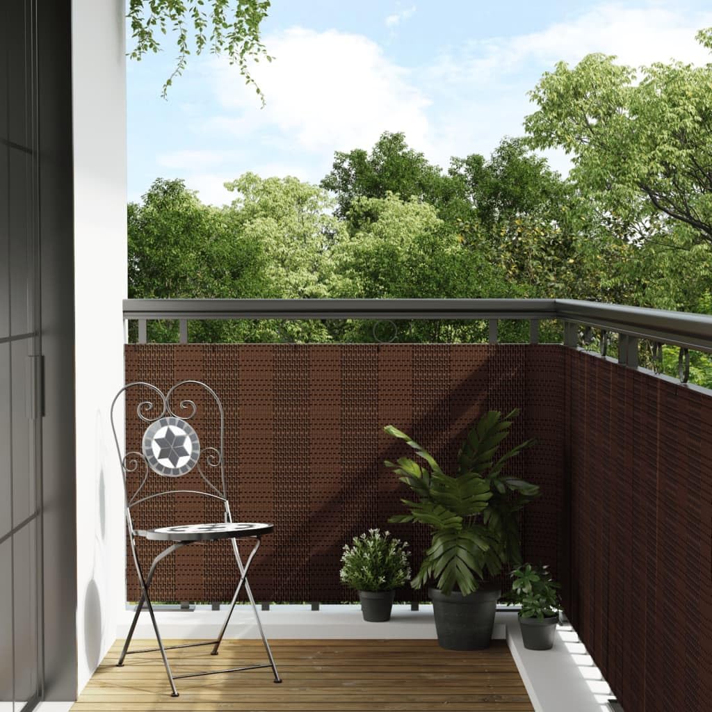 vidaXL Balkon Sichtschutz, Balkonbespannung Rattan-Optik, Sonnenschutz Windschutz für Terrasse Garte
