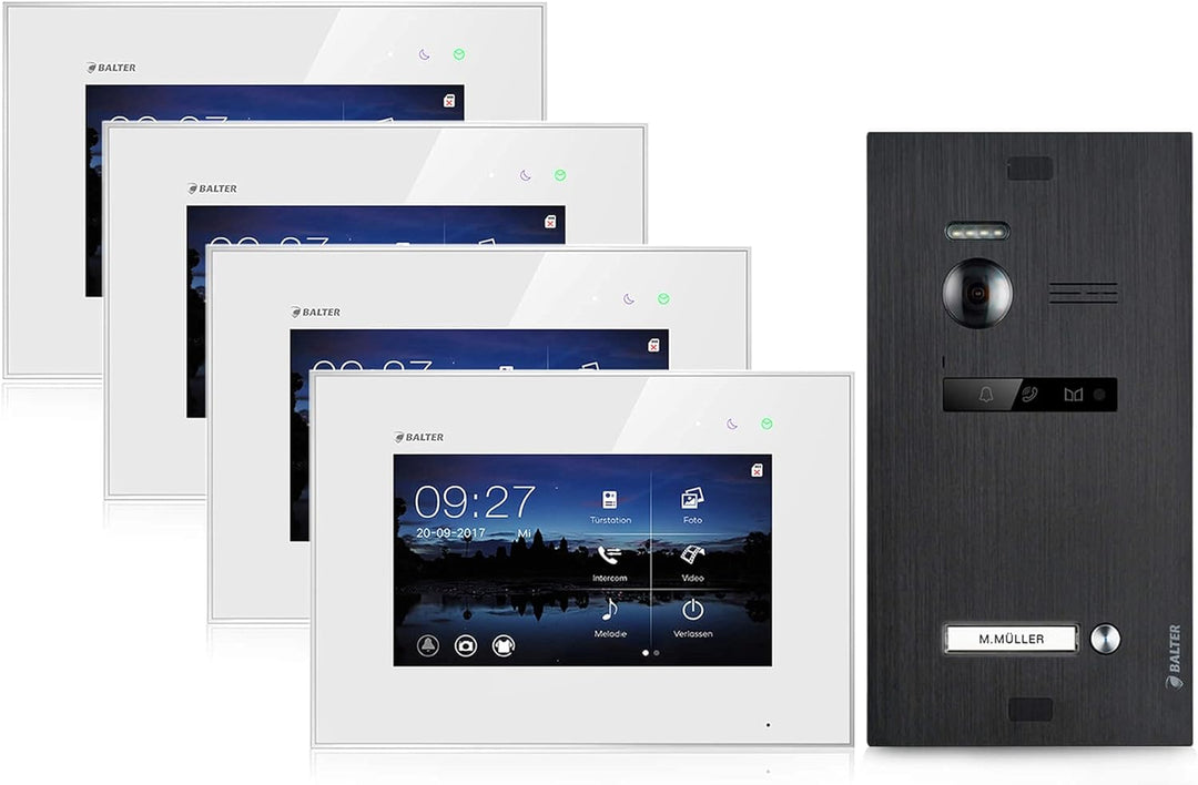 Balter EVO Video Türsprechanlage ✓ Touchscreen 7 Zoll Monitor ✓ 2-Draht Bus ✓ Türstation für 1 Famil