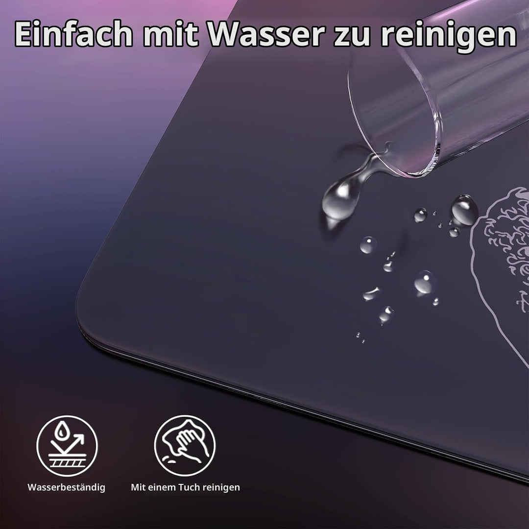 ATTACK SHARK CM05 Gaming-Mauspad Aus Gehärtetem Glas, Ultraglatte Oberfläche, 9H Gehärtetes Glas, 17