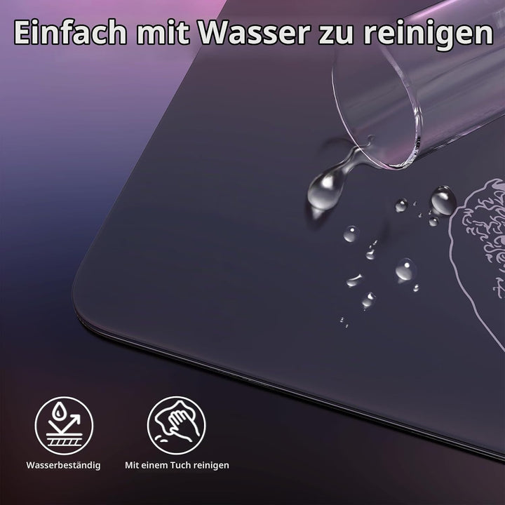 ATTACK SHARK CM05 Gaming-Mauspad Aus Gehärtetem Glas, Ultraglatte Oberfläche, 9H Gehärtetes Glas, 17