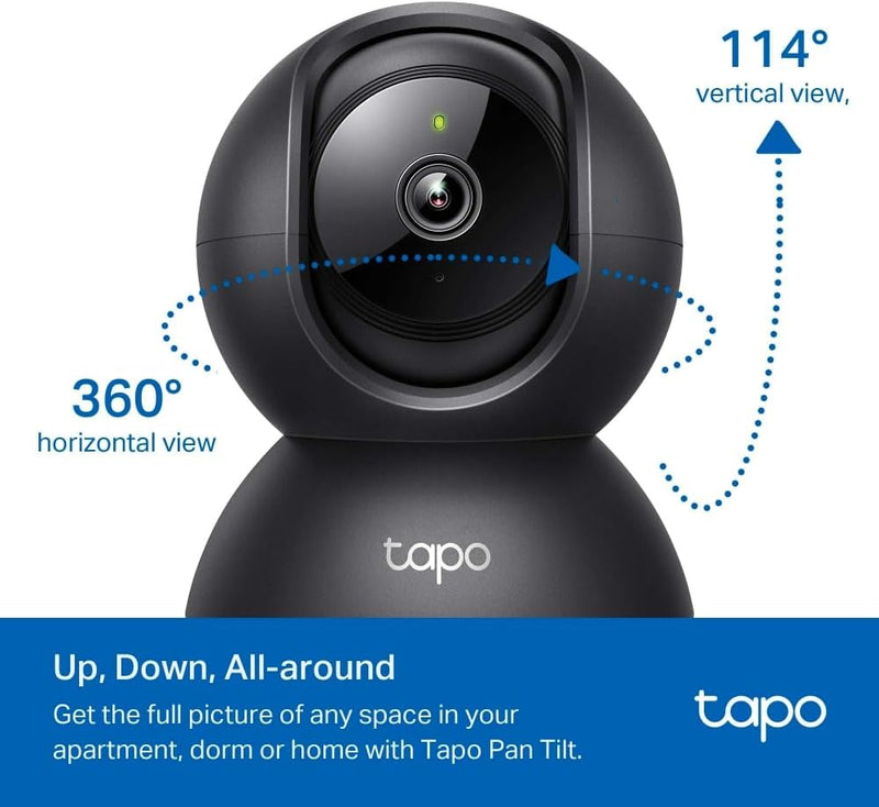 Tapo C201 360° WLAN-Überwachungskamera für Innenräume, 1080P, Nachtsicht, Bewegungserkennung, Zwei-W