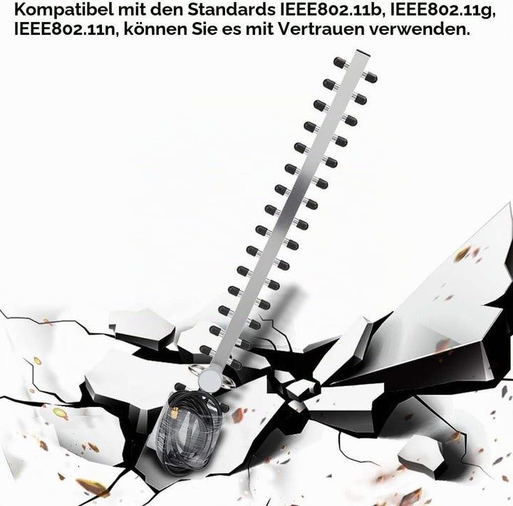 Yagi-WLAN-Antenne, Gerichtete Yagi-Antenne mit 16 Einheiten, 2,4 G 25 DBi High Gain Wireless Router-