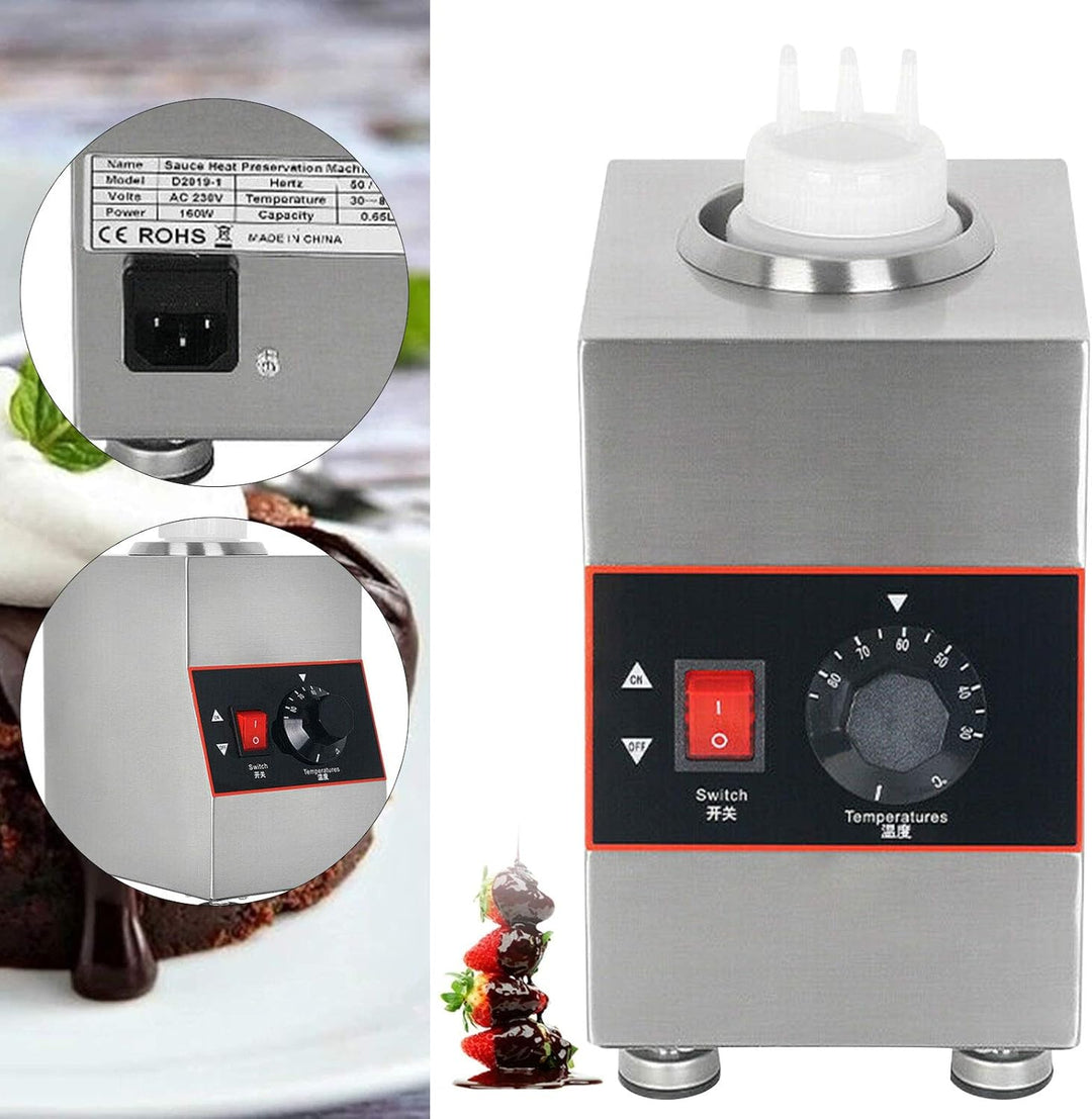 220V Saucenwärmer Edelstahl Elektrischer Saucenwärmer 30°C - 85°C Kommerzieller Käsesaucenwärmer mit