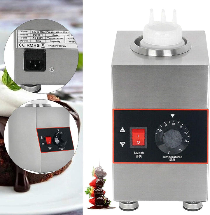 220V Saucenwärmer Edelstahl Elektrischer Saucenwärmer 30°C - 85°C Kommerzieller Käsesaucenwärmer mit