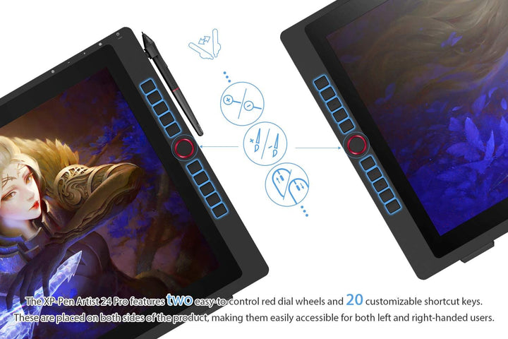 XP-PEN Artist 24 Pro Grafiktablett 2K QHD 23,8 Zoll Pen Display 90% Adobe RGB für digitale Bildbearb
