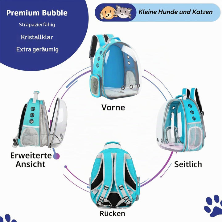 Erweiterbar Katzenrucksack Hunderucksack, Vorderrucksack für Katzen und Kleine Hunde, mit transparen