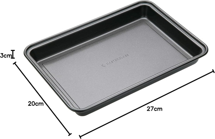 MasterClass Brownie Form Master Class 27x20x3cm, Kohlenstoffstahl, Grau, 27 x 20 x 3,5 cm 27 x 20 x