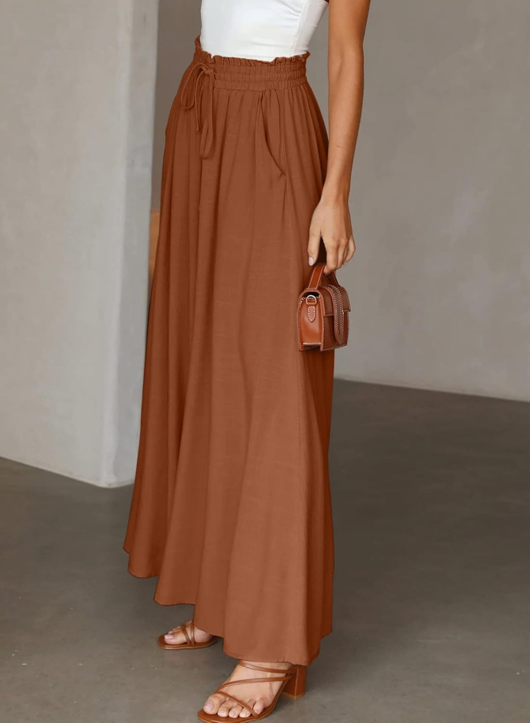 Dokotoo Sommerhose Damen Leicht Palazzo Hose Elegant Sommer High Waist Baggy Freizeithose Baumwolle