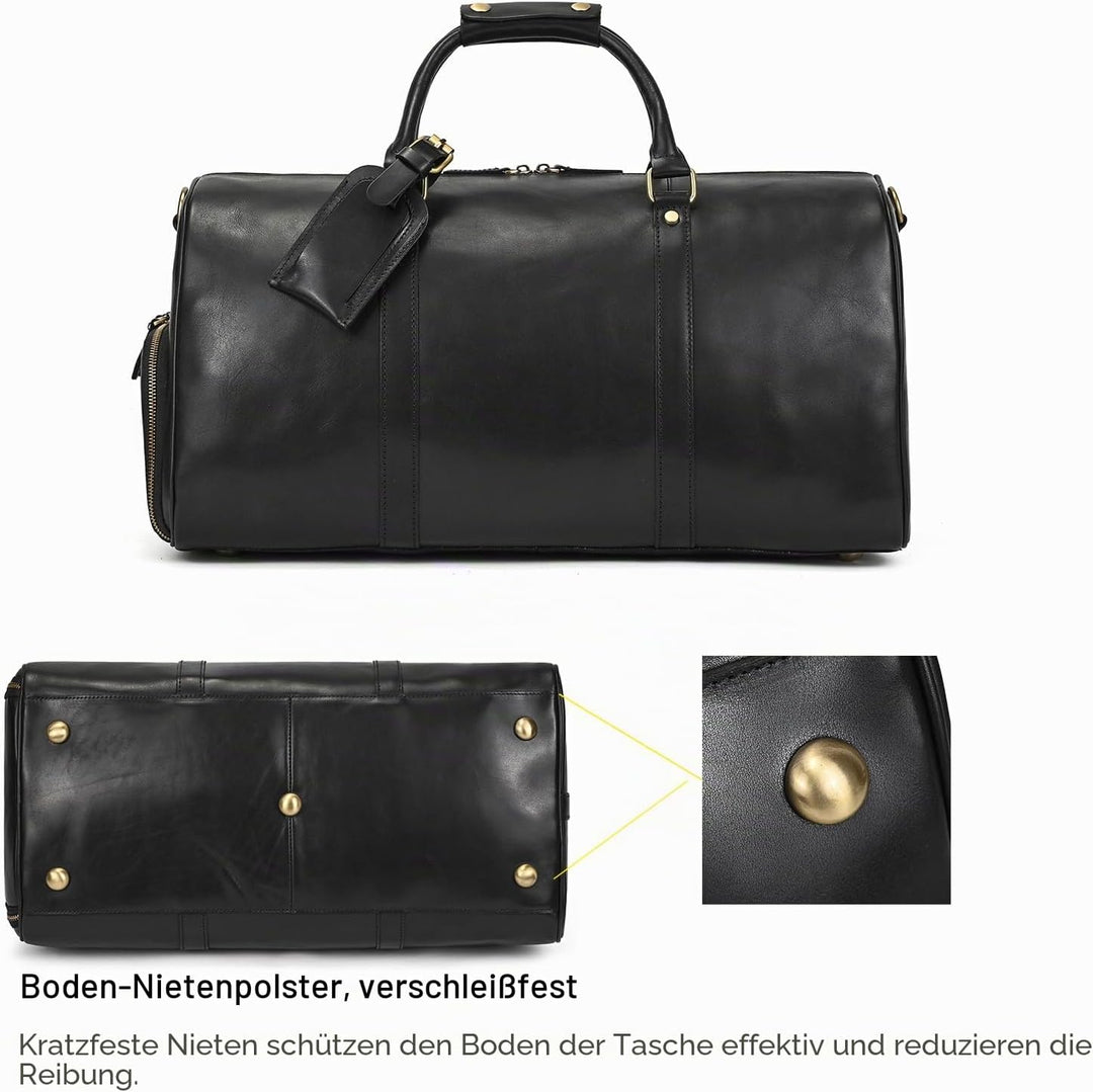 LUUFAN Leder Reisetasche grosse Kapazität Duffel Gepäcktasche mit Schuhfach, Männer Frauen Umhängeta