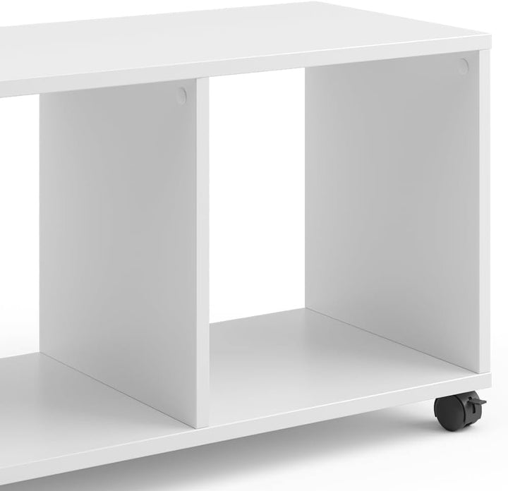 Vicco Kinderregal Luigi, Weiss, 72 x 42.4 cm, auf Rollen fahrbar mit Zwei offenen Ablageflächen 2 Fä