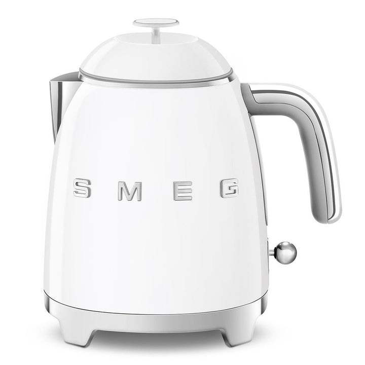 Smeg, Kleiner elektrischer Wasserkocher KLF05WHEU 0,8 L, Edelstahlfilter, Sicherheitsabschaltung, Wa