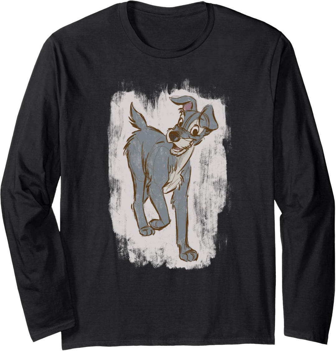 Disney Lady And The Tramp Distressed Portrait Langarmshirt
