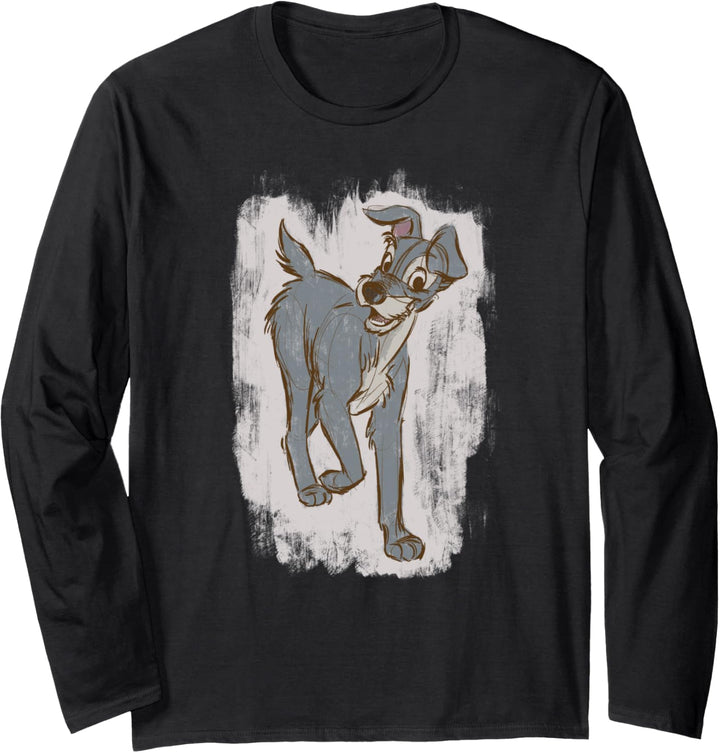 Disney Lady And The Tramp Distressed Portrait Langarmshirt
