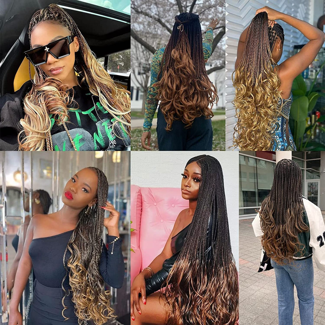 Xtrend 18 Inch Curly Braiding Hair Pre-Stretched 8 Packs French Bouncy Hair Curls For Spanish Croche