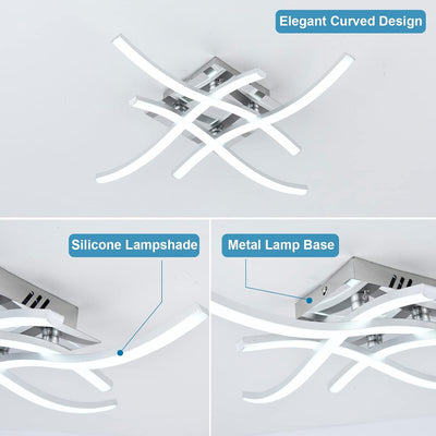 ANTOPY LED Deckenleuchte 24W Curved Design Deckenleuchte dimmbar mit Fernbedienung, 2000lm, 3000k 40