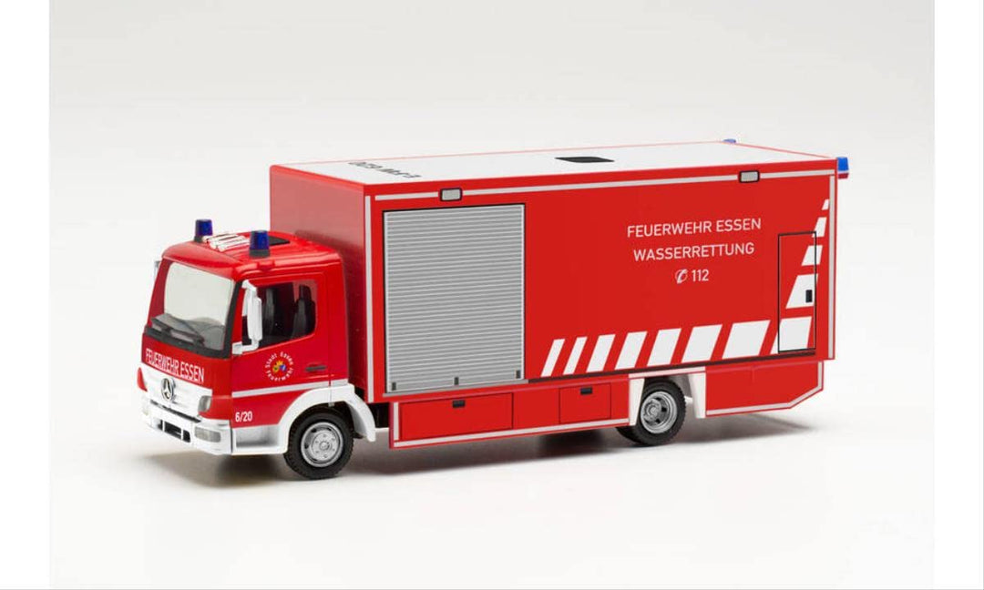 herpa 096553 Mercedes-Benz Atego Koffer-LKW Feuerwehr Essen Wasserrettung in Miniatur zum Basteln Sa