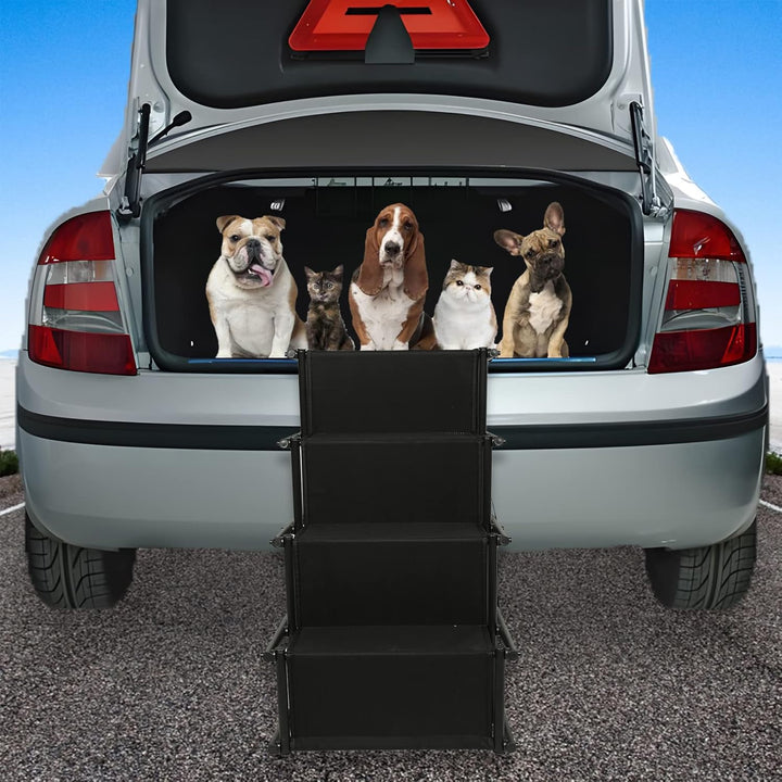 Hundetreppe & Hunderampe, Haustiertreppe, Hundetreppe Auto Klappbar für kleine und grosse Hunde, Gel