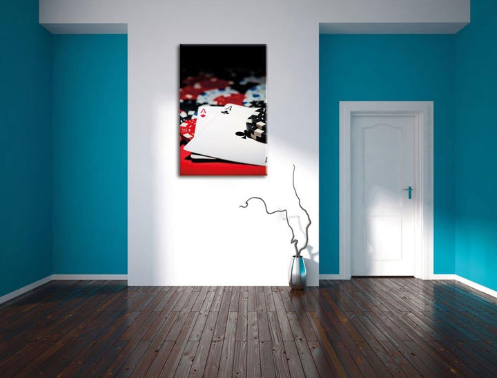 Pixxprint Spielkarten, Format: 100x70 auf Leinwand, XXL riesige Bilder fertig gerahmt mit Keilrahmen